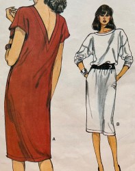 8632 VOGUE EASY 1983 SHORT - LONG SLEEVE PULLOVER DRESS LENGTHS PATTERN 8-12
